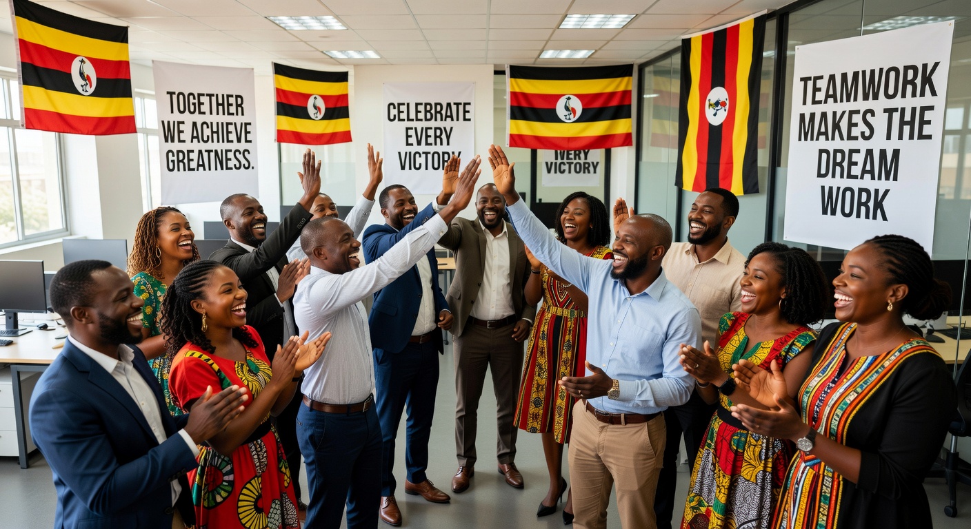 Ascend Uganda team celebrating a successful programme